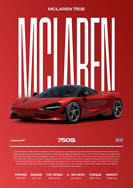 McLaren 750S Car Poster