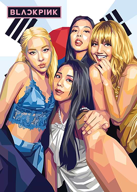 Blackpink K-Pop Group Portrait