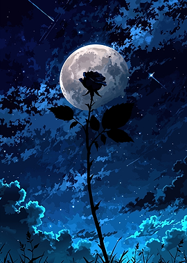 Black Rose Under the Moon