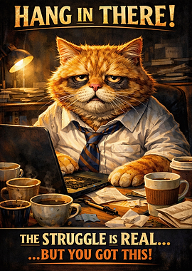 Meme Absurd Cat Working Hard