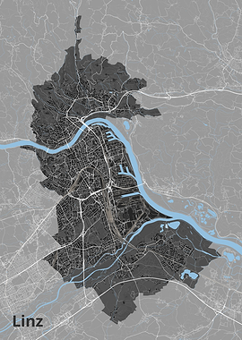 Map of Linz, Austria