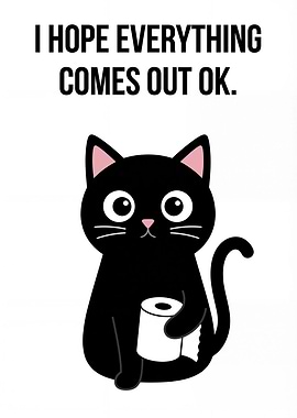 Cute Cat Holding Toilet Paper