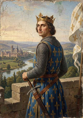 King in Armor with Fleur-de-lis