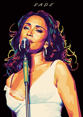 Sade Singing into Microphone