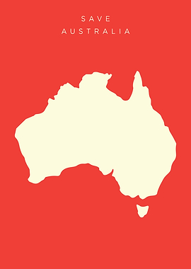 Save Australia Map Poster