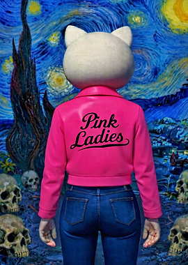 Cat in Pink Ladies Jacket