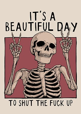 Skeleton with Peace Signs