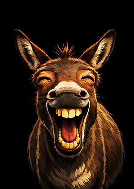 Laughing Donkey Portrait
