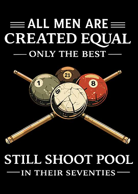 Vintage Pool Poster, Best Shoots in Their Seventies Billiard Wall Art Print
