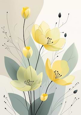 Yellow Flowers with Delicate Stems