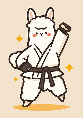 Cute Karate Llama
