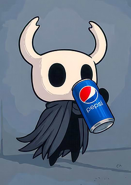 Knight drinking Pepsi