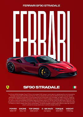 Ferrari SF90 Stradale Car Poster
