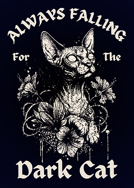 Sphynx Cat with Dark Floral Design