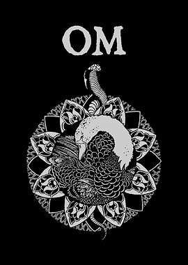 OM Symbol with Snake and Mandala