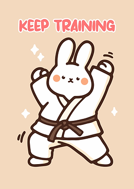 Cute Bunny Doing Karate