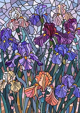 Stained Glass Irises