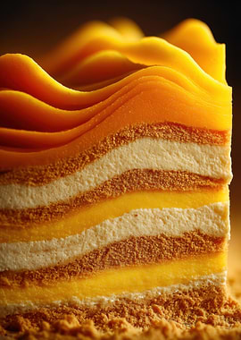Layered Mango Cake Slice