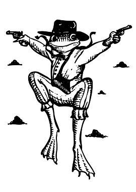 Cowboy Frog with Guns