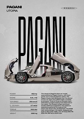Pagani Utopia Car Poster
