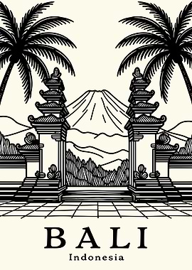 Bali Indonesia Travel Poster
