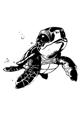 Cute Baby Sea Turtle Swimming