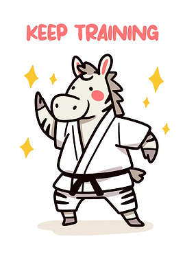 Cute Zebra Karateka