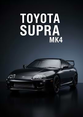Black Toyota Supra MK4 poster