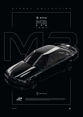 BMW M3 E36 1997 Poster