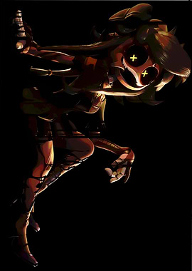 Creepy Robotic Character with Glowing Eyes