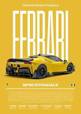 Ferrari SF90 Stradale Car Poster