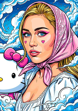 Miley Cyrus Pop Art Portrait