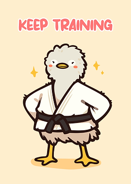 Cute Bird in Karate Gi