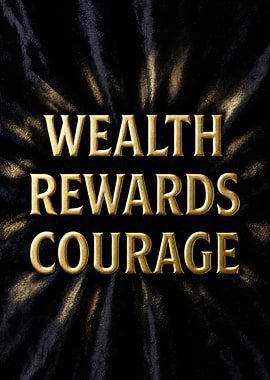 Wealth Rewards Courage Text Art