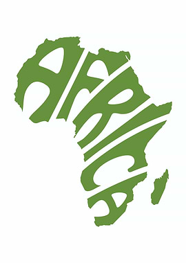 Africa Continent Text Art