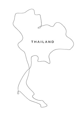 Minimalist Thailand Map Outline