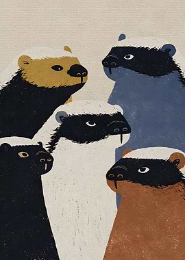 Group of Honey Badgers