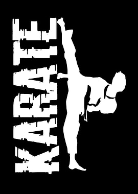 Karate silhouette with text