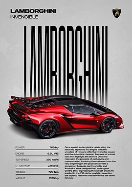 Lamborghini Invencible Car Poster