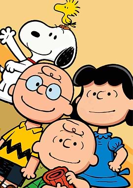 Peanuts Characters with Snoopy and Woodstock