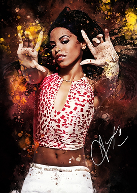 Aaliyah Pop Art Portrait