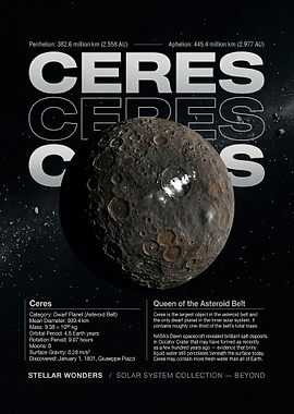 Ceres Dwarf Planet Poster