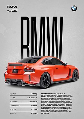 BMW M2 G87 Performance Poster