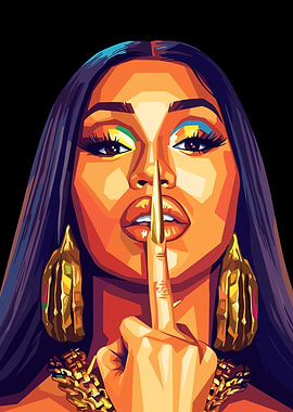 Cardi B Pop Art Portrait