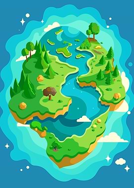 Pixel Art Planet Earth