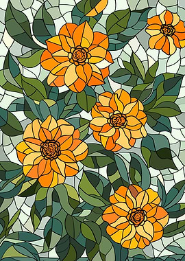 Stained Glass Floral Pattern