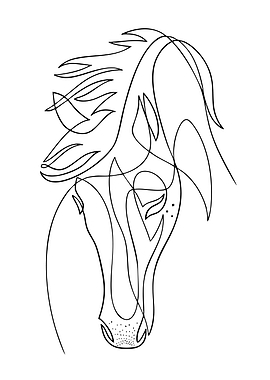 Minimalist Horse Line Art