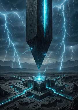 Mystical Monolith and Lightning