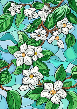 Stained Glass Floral Pattern