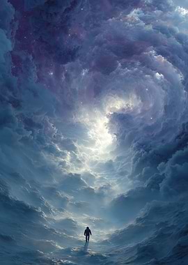 Astronaut in a Cosmic Swirl